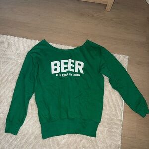 Green Sweatshirt with Bold Print